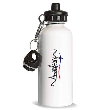 Luxembourg Flag Colors : Gift Sports Water Bottle Luxem bourger Travel Expat Country Minimalist Lettering