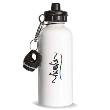Namibia Flag Colors : Gift Sports Water Bottle Namibian Travel Expat Country Minimalist Lettering