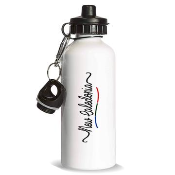 New Caledonia Flag Colors : Gift Sports Water Bottle Travel Expat Country Minimalist Lettering