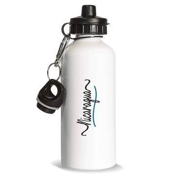 Nicaragua Flag Colors : Gift Sports Water Bottle Nicaraguan Travel Expat Country Minimalist Lettering