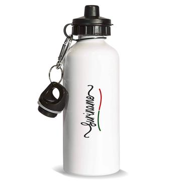 Suriname Flag Colors : Gift Sports Water Bottle Surinamese Travel Expat Country Minimalist Lettering