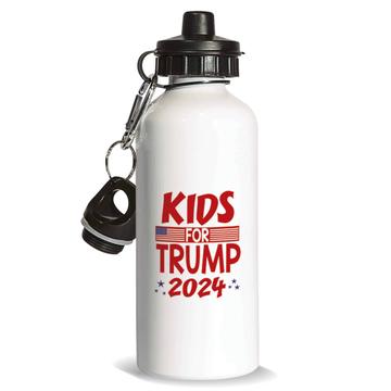 Kids for Trump 2024 : Gift Sports Water Bottle USA Flag
