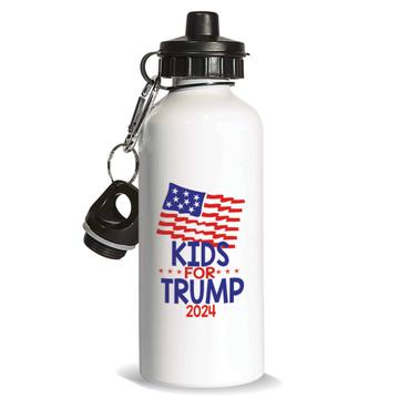 Kids for Trump 2024 : Gift Sports Water Bottle Artistic American Flag
