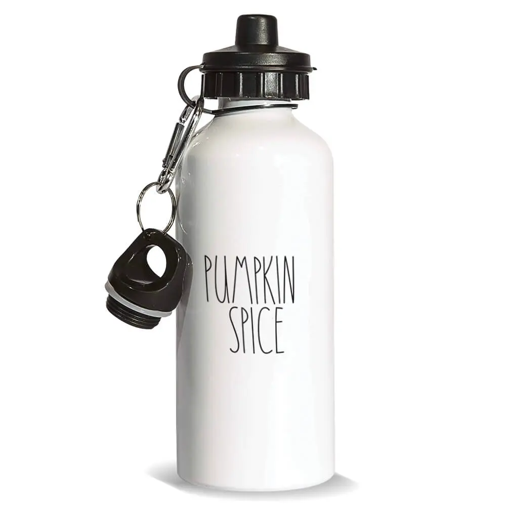 Pumpkin Spice : Gift Sports Water Bottle The Skinny inspired Decor Quotes Fall Autumn Halloween