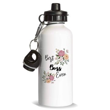Best BOSS Ever : Gift Sports Water Bottle Flowers Floral Boho Vintage Pastel