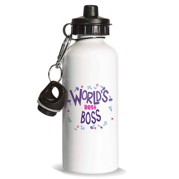 Worlds Best BOSS : Gift Sports Water Bottle Great Floral Profession Coworker Work Job