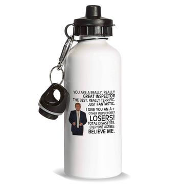 INSPECTOR Gift Funny Trump : Sports Water Bottle Great Birthday Christmas Jobs