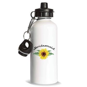 Sunflower Bridesmaid : Gift Sports Water Bottle Flower Floral Yellow Decor