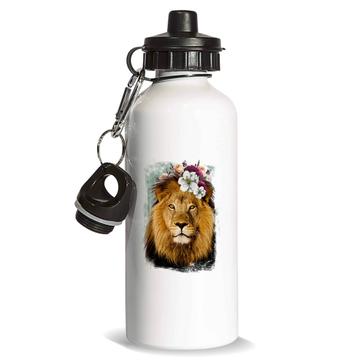 Lion Photography : Gift Sports Water Bottle Flowers Cute Safari Animal Wild Feline Nature Collage