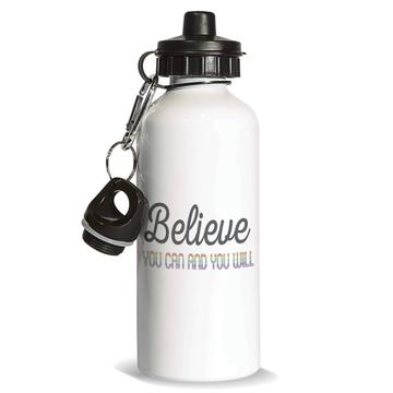 Believe Polka Dots Art Print : Gift Sports Water Bottle For Christian Faithful Friend Abstract Birthday Positive