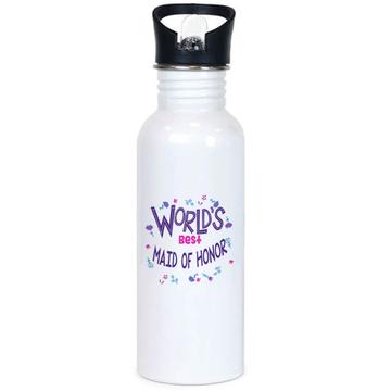 Worlds Best MAID OF HONOR : Gift Sports Tumbler Great Floral Wedding Family