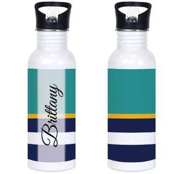 Horizontal Lines Marine Office : Gift Sports Tumbler Abstract Stripes Nautical Style Coworker Sea