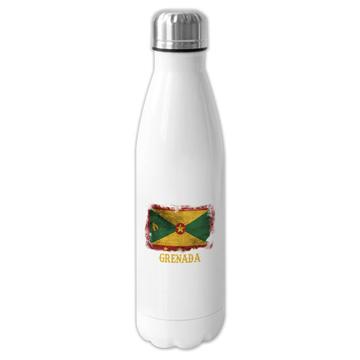 Grenada : Gift Cola Bottle Distressed Flag Vintage Grenadian Expat Country