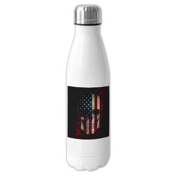 Skull American Flag : Gift Cola Bottle USA United States Patriotic Horror Halloween Art Print