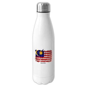 Malaysia Flag : Gift Cola Bottle Asia Travel Expat Country Watercolor