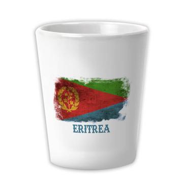 Eritrea : Gift Ceramic Shot Glas Distressed Flag Vintage Eritrean Expat Country