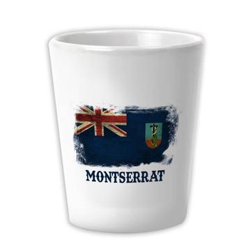 Montserrat : Gift Ceramic Shot Glas Distressed Flag Vintage Montserratian Expat Country