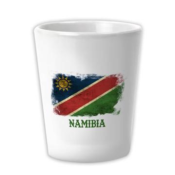 Namibia : Gift Ceramic Shot Glas Distressed Flag Vintage Namibian Expat Country