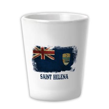 Saint Helena : Gift Ceramic Shot Glas Distressed Flag Vintage   Expat Country
