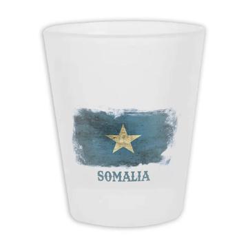 Somalia : Gift Frosted Shot Glas Distressed Flag Vintage Somali Expat Country