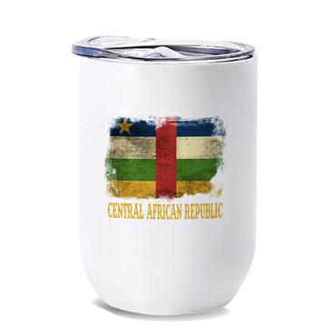 Central African Republic : Gift Wine Tumbler Distressed Flag Vintage Expat Country
