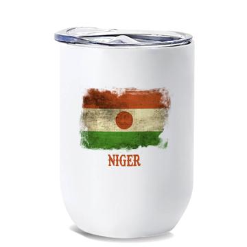 Niger : Gift Wine Tumbler Distressed Flag Vintage   Expat Country