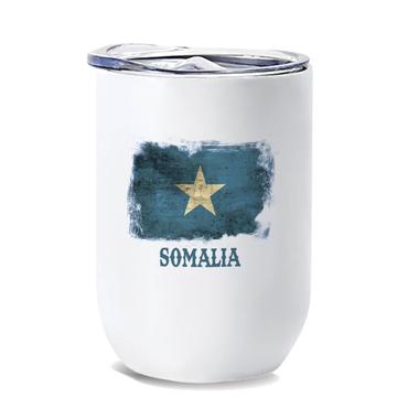 Somalia : Gift Wine Tumbler Distressed Flag Vintage Somali Expat Country
