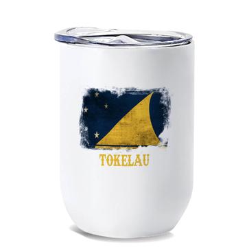 Tokelau : Gift Wine Tumbler Distressed Flag Vintage   Expat Country