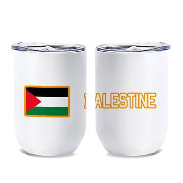 Palestine : Wine Tumbler Flag Pride Patriotic Gift Expat Palestinian Country