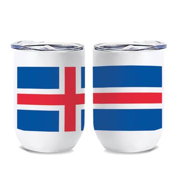 Iceland : Wine Tumbler Flag Pride Patriotic Expat Gift Icelandic Country