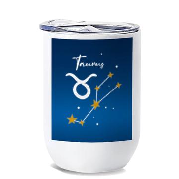 Taurus Constellation : Gift Wine Tumbler Zodiac Sign Astrology Horoscope Happy Birthday Stars