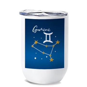 Gemini Constellation : Gift Wine Tumbler Zodiac Sign Astrology Horoscope Birthday Twins Cute