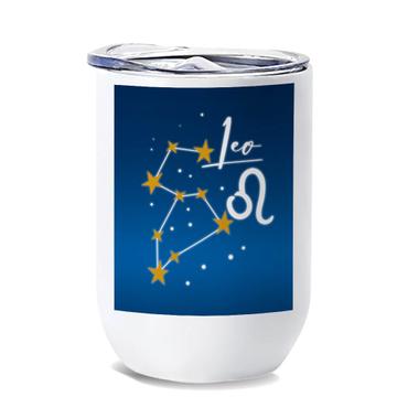 Leo Constellation : Gift Wine Tumbler Zodiac Sign Astrology Horoscope Happy Birthday Stars