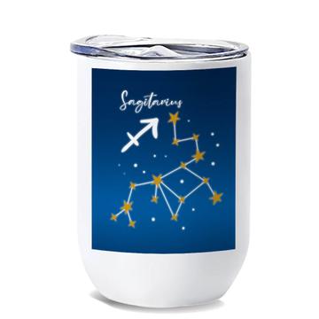 Sagittarius Constellation : Gift Wine Tumbler Zodiac Sign Horoscope Astrology Birthday Stars