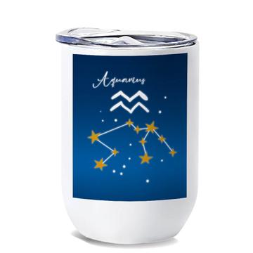 Aquarius Constellation : Gift Wine Tumbler Zodiac Sign Horoscope Astrology Birthday Stars