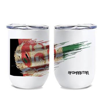 Afghanistan Flag : Gift Wine Tumbler Modern Country Expat