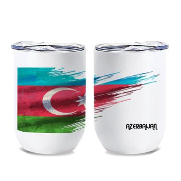 Azerbaijan Flag : Gift Wine Tumbler Modern Country Expat