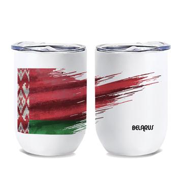 Belarus Flag : Gift Wine Tumbler Modern Country Expat