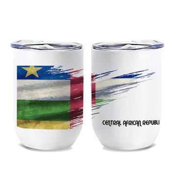 Central African Republic Flag : Gift Wine Tumbler Modern Country Expat