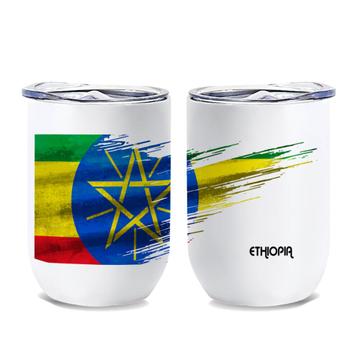 Ethiopia Flag : Gift Wine Tumbler Modern Country Expat