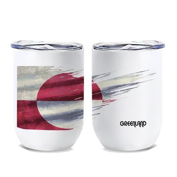 Greenland Flag : Gift Wine Tumbler Modern Country Expat