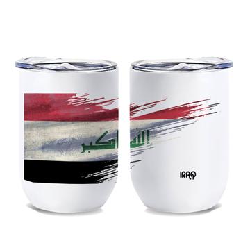 Iraq Flag : Gift Wine Tumbler Modern Country Expat