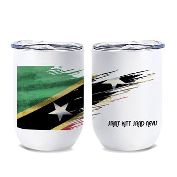 Saint Kitts and Nevis Flag : Gift Wine Tumbler Modern Country Expat