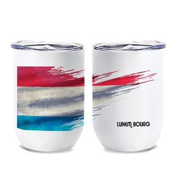 Luxembourg Flag : Gift Wine Tumbler Modern Country Expat