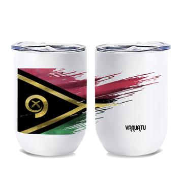 Vanuatu Flag : Gift Wine Tumbler Modern Country Expat