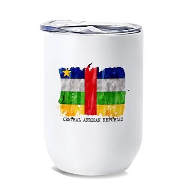 Central African Republic Flag : Gift Wine Tumbler Africa Travel Expat Country Watercolor