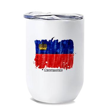 Liechtenstein Flag : Gift Wine Tumbler Europe Travel Expat Country Watercolor