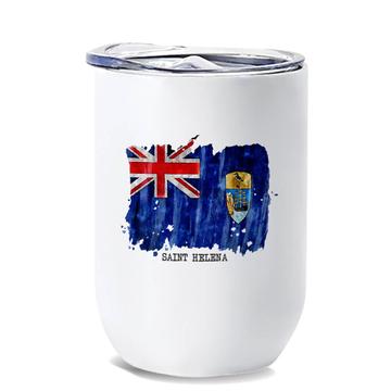 Saint Helena Flag : Gift Wine Tumbler Africa Travel Expat Country Watercolor