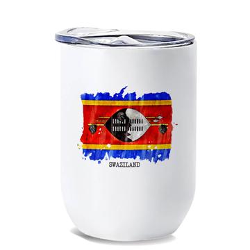Swaziland Flag : Gift Wine Tumbler Africa Travel Expat Country Watercolor