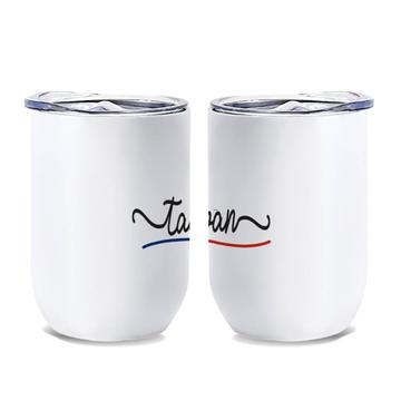 Taiwan Flag Colors : Gift Wine Tumbler Taiwanese Travel Expat Country Minimalist Lettering